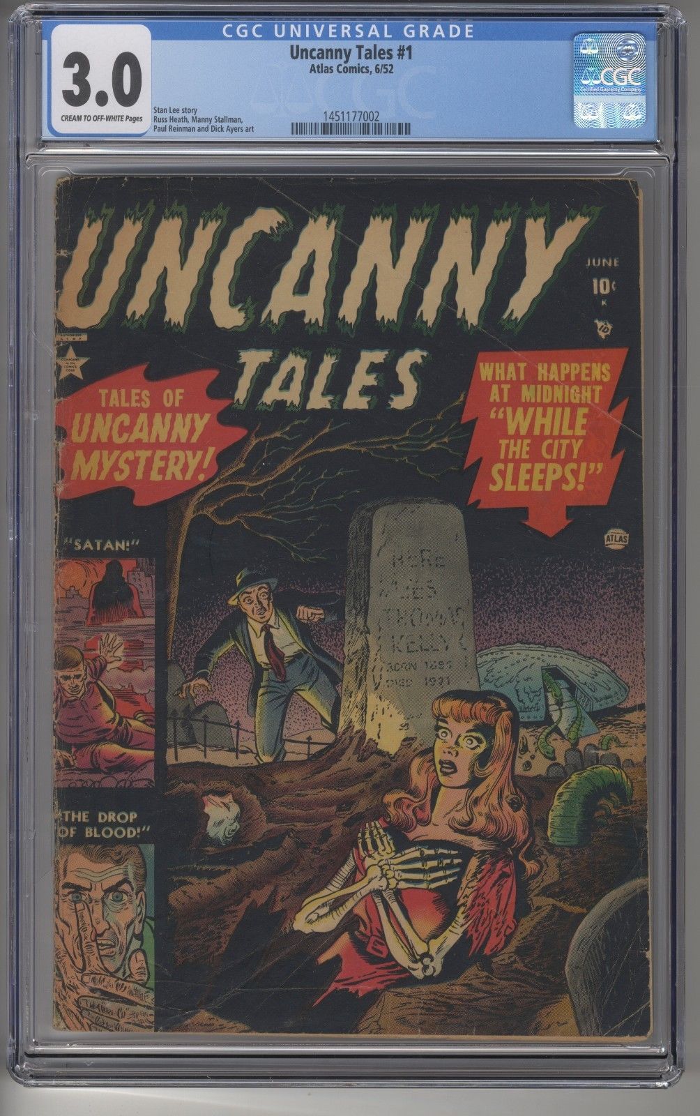 UNCANNY TALES #1 CGC 3.0 Marvel Pre-Code Horror Golden Age