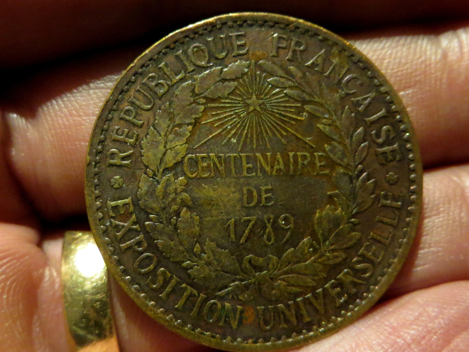 French Bronze Medal Paris Exposition (World's Fair) 1889 Marianne by Barre, EF