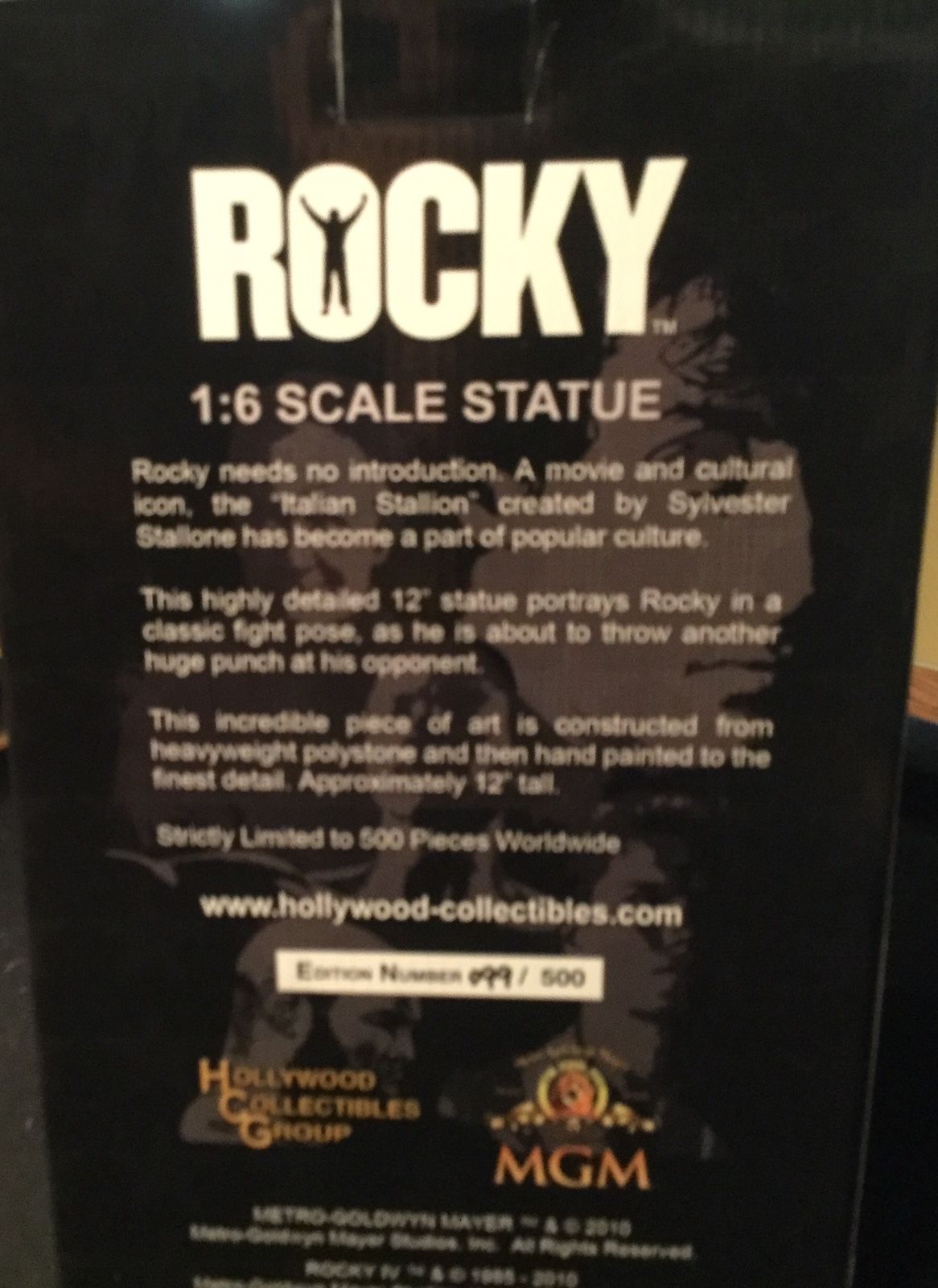 Rocky Balboa 12" 1/6 Scale Statue Sylvester Stallone HOLLYWOOD COLLECTIBLES #99