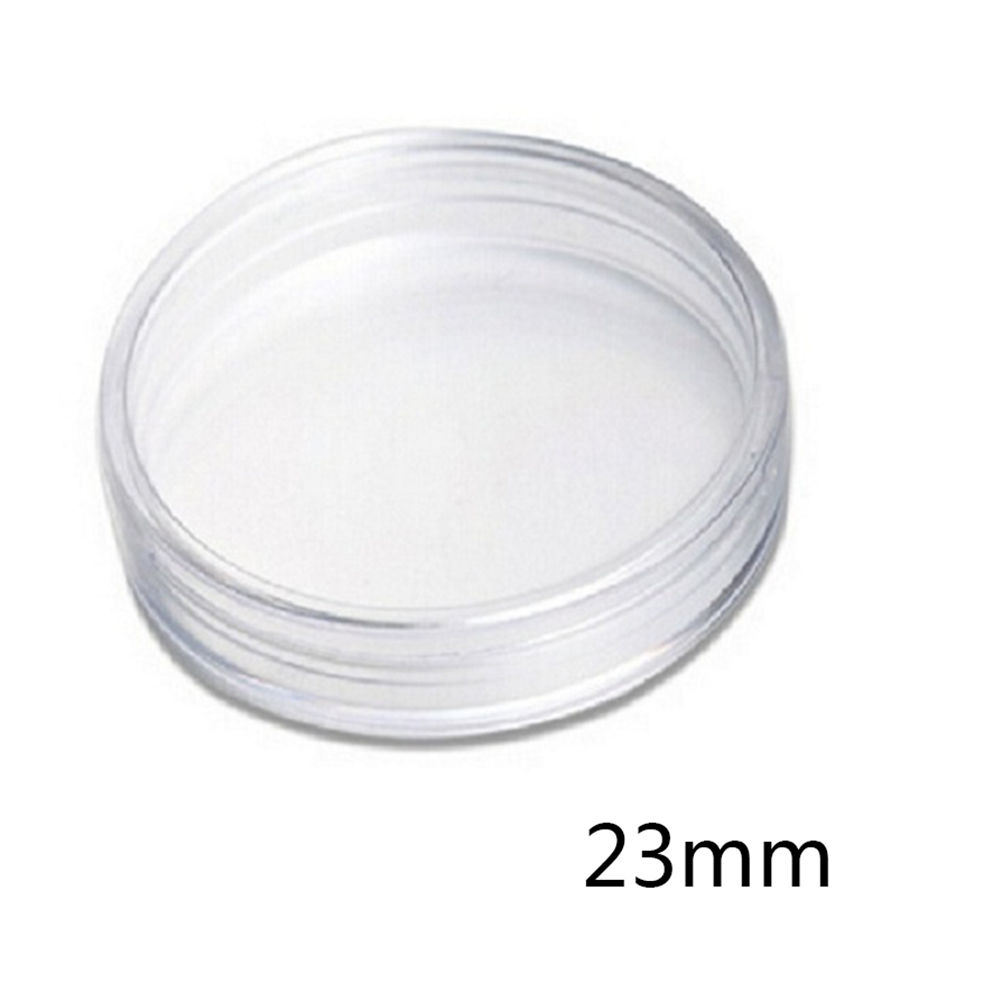 100pcs Clear Coin Capsules/Case Coins Holders 23mm Containers Storage Boxes