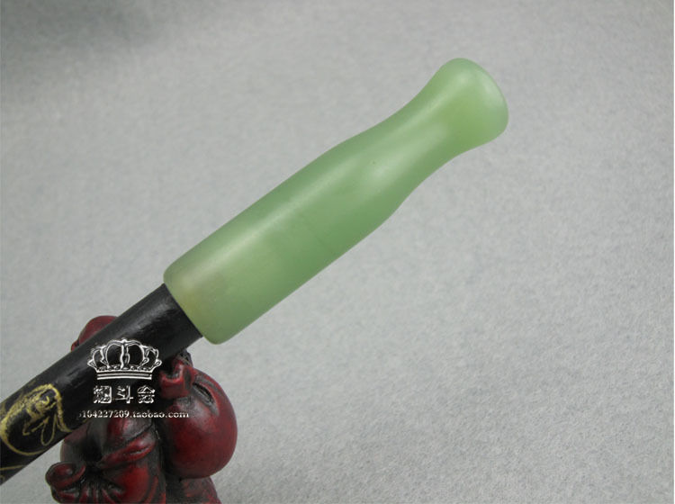 Chinese long stem tobacco smoking pipes wood jade cigarette holder pipe