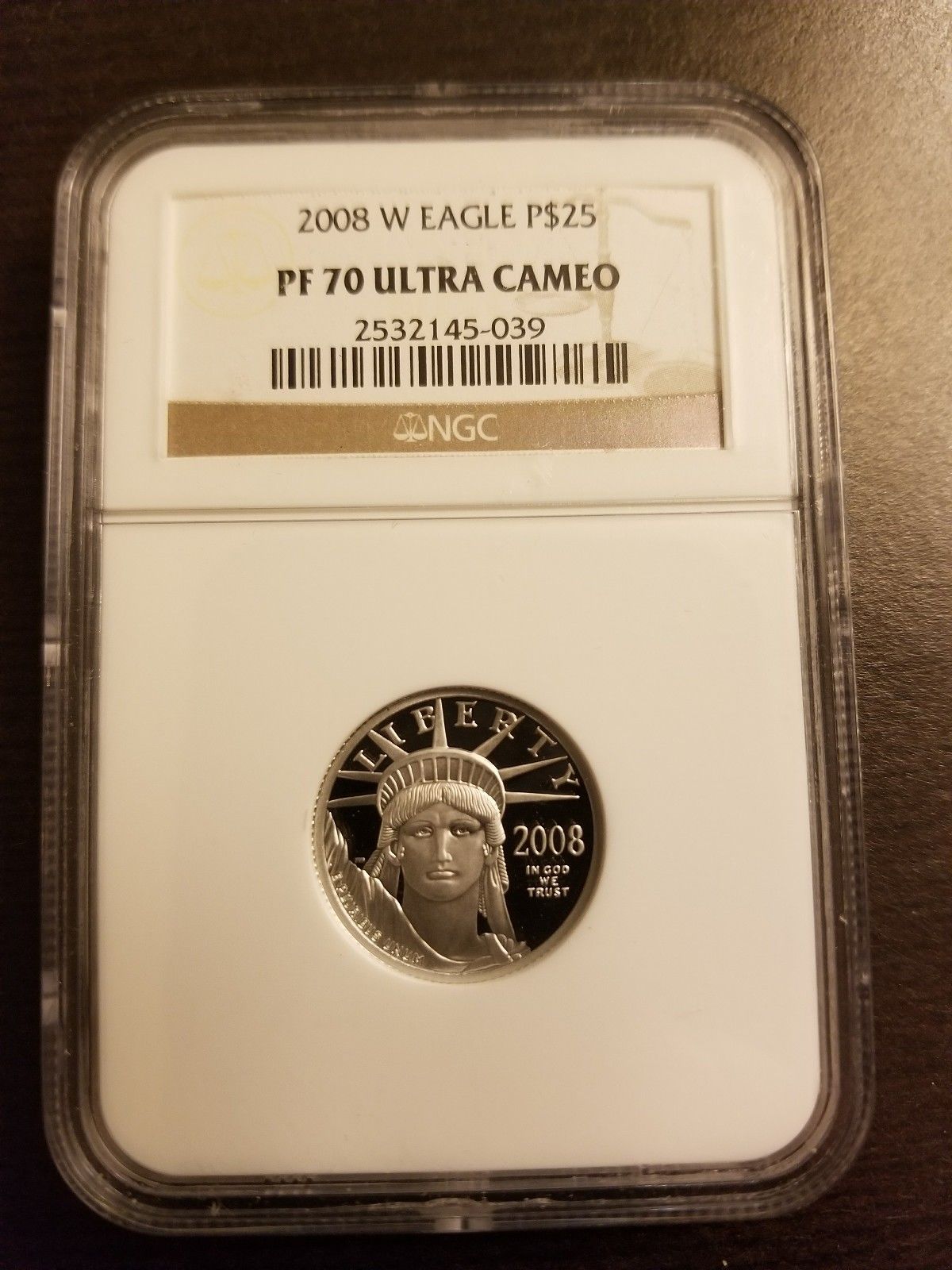 2008-W NGC PF70 1/4 oz Proof Platinum Eagle $25