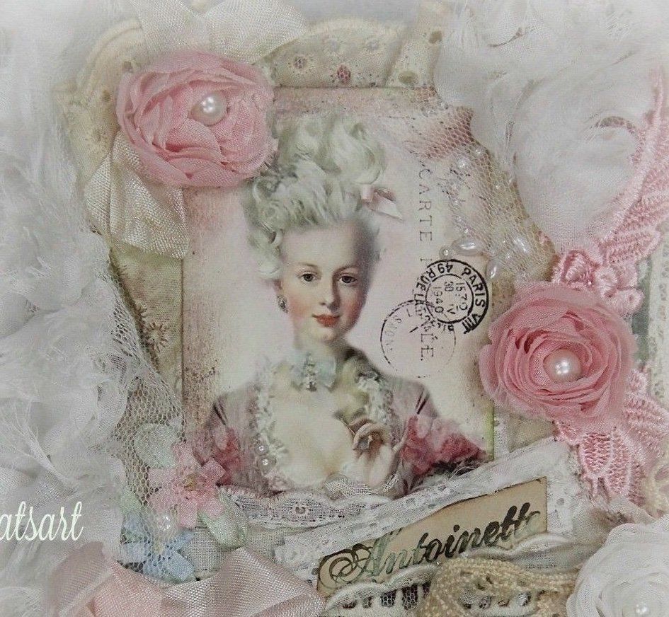 OOAK ELITE4U By KHATSART *Marie Antoinette* Mixed Media Fabric Collage Book