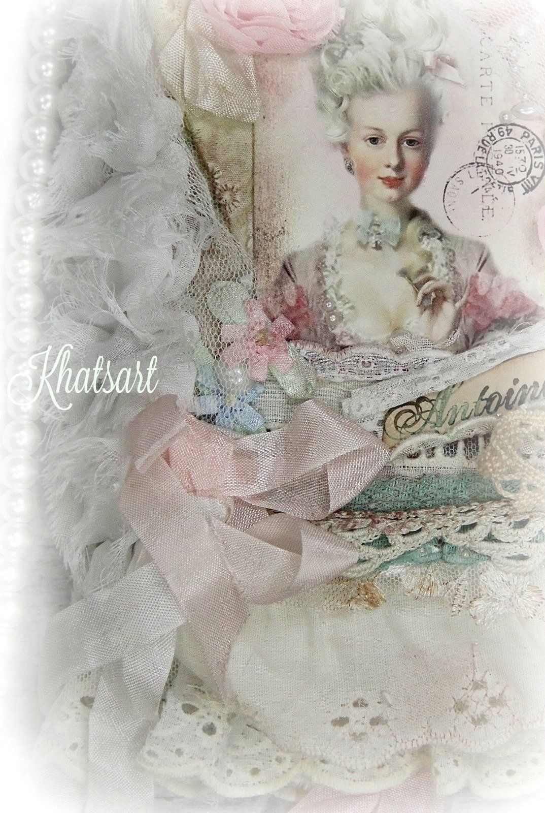 OOAK ELITE4U By KHATSART *Marie Antoinette* Mixed Media Fabric Collage Book