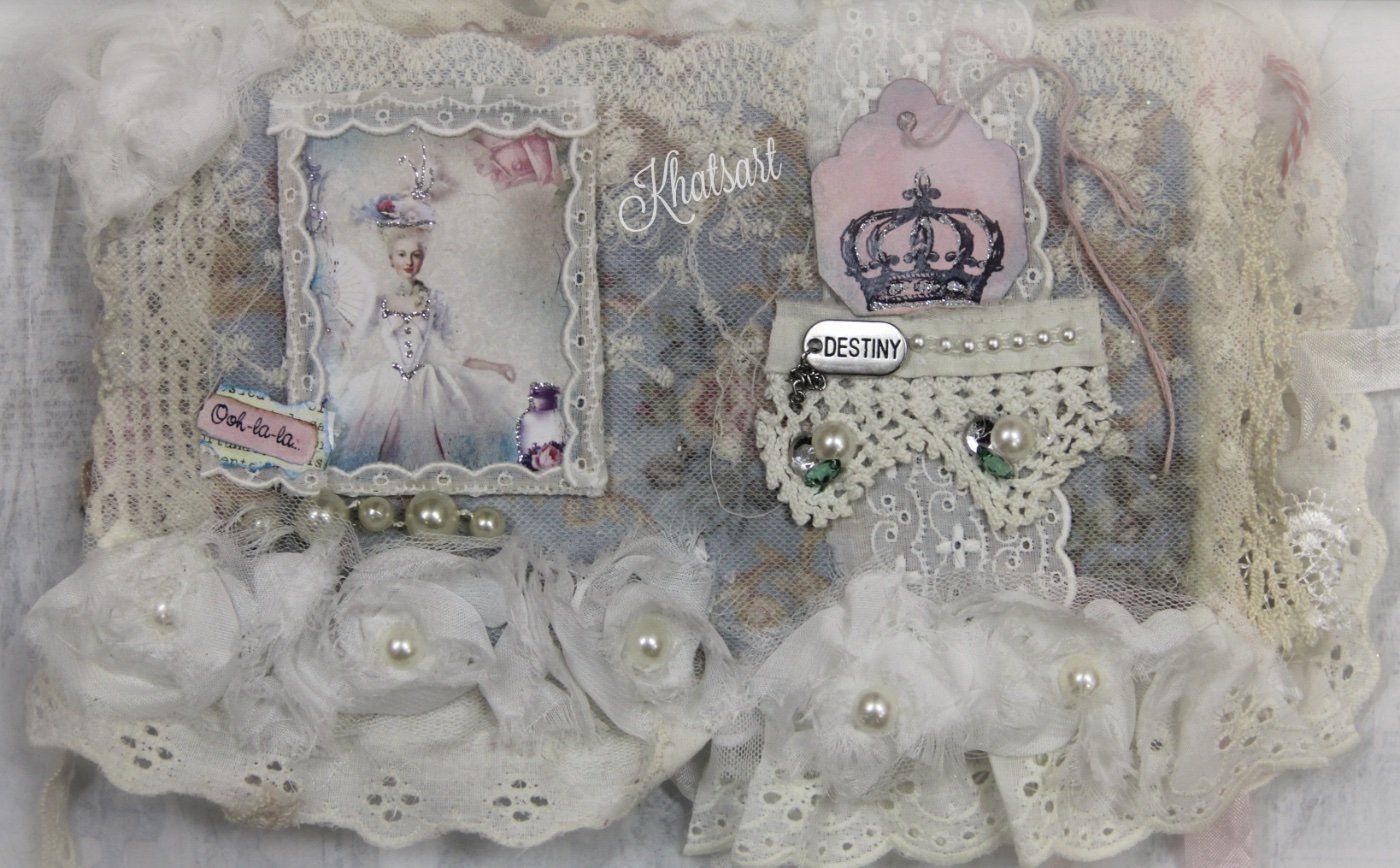 OOAK ELITE4U By KHATSART *Marie Antoinette* Mixed Media Fabric Collage Book