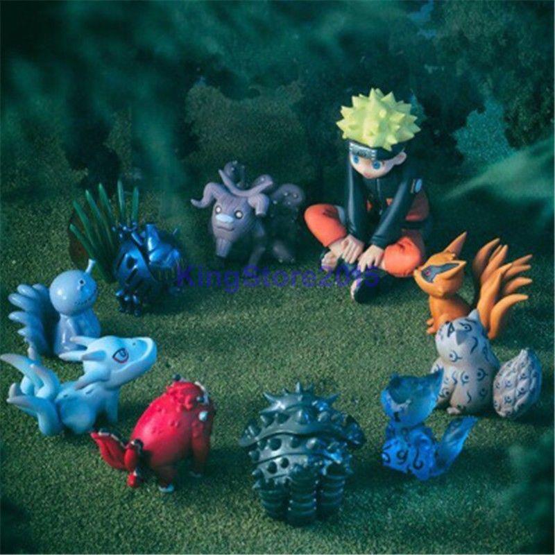 Anime Naruto Shippuden Uzumaki & Tailed Beast 10pcs Set PVC Figure No Box