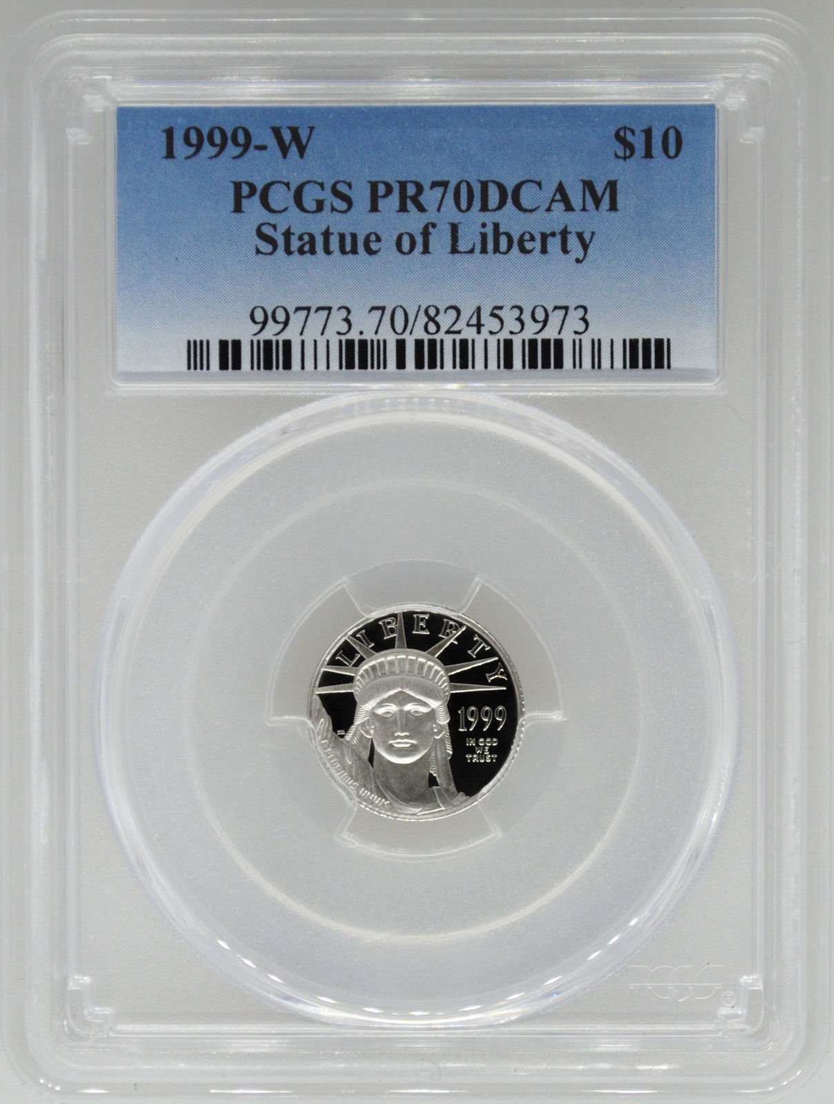 1999-W PCGS PR70 1/10 oz Proof Platinum Eagle $10