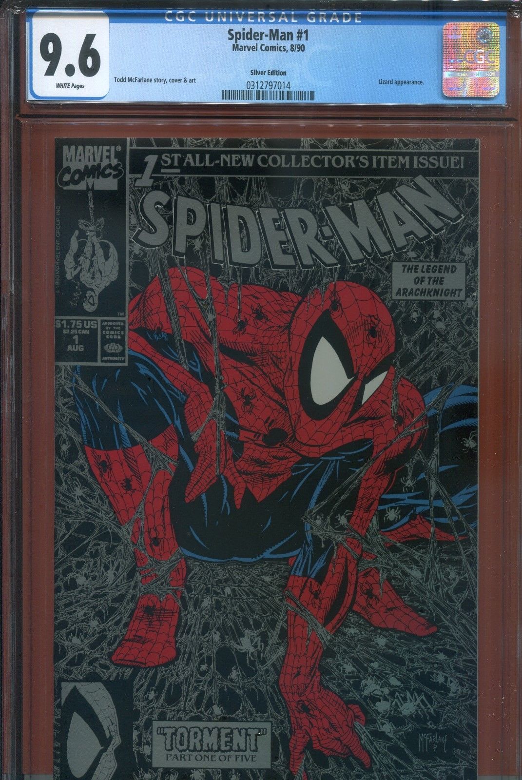 3- 1990 SPIDERMAN #1 BASE SILVER GOLD CGC 9.6 SET WHITE PAGES BRAND NEW CASES