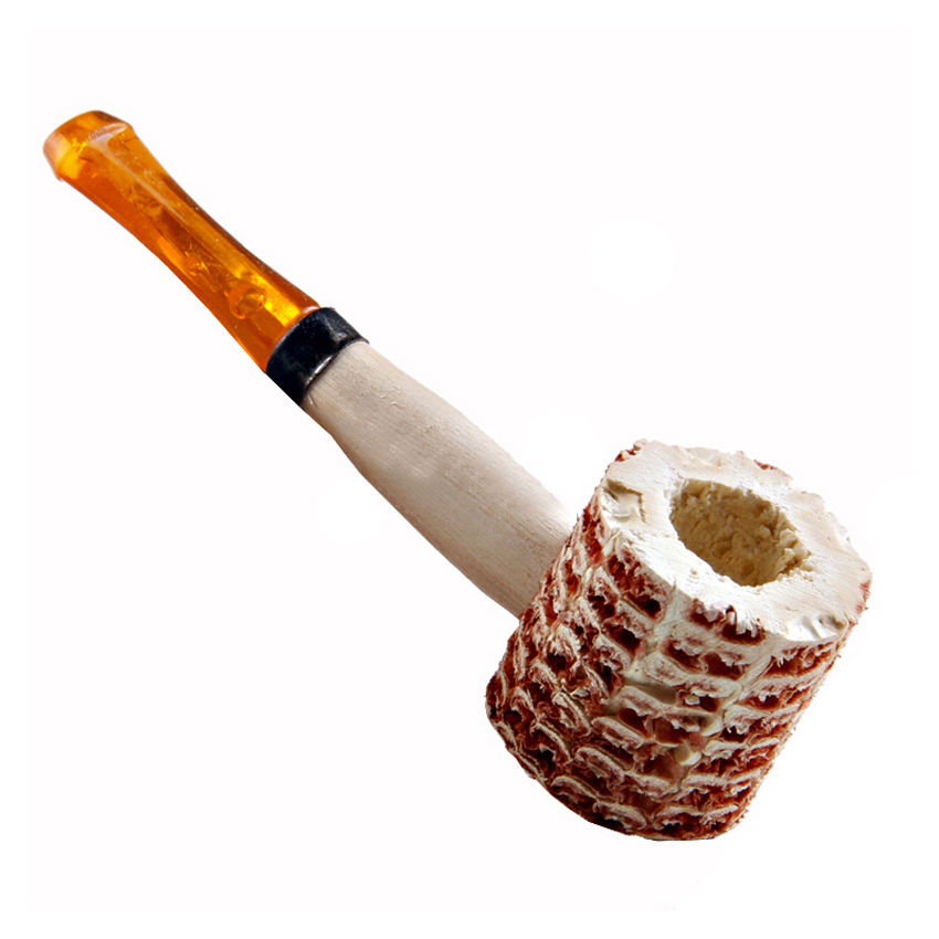 Corn Cob Smoking Tobacco Pipe Enchase Cigarettes Cigar Pipes Wood Handle Gift