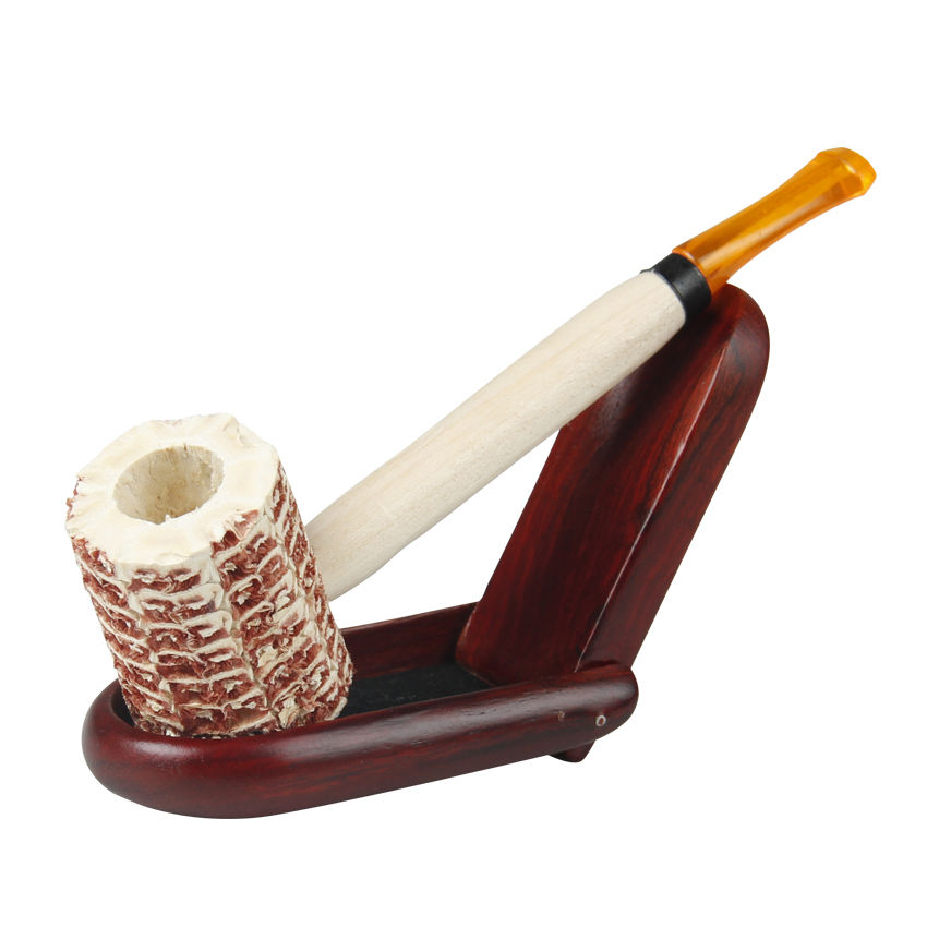 Corn Cob Smoking Tobacco Pipe Enchase Cigarettes Cigar Pipes Wood Handle Gift