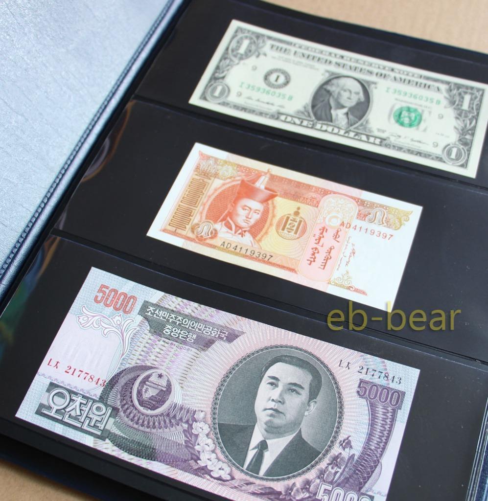 On Sale ! New Paper Money Banknotes Collection Album Book Load 60 Notes Bills