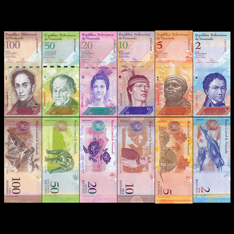 Venezuela Full Set 6 PCS, 2+5+10+20+50+100 Bolivares, 2007-2015, P-88-93,UNC