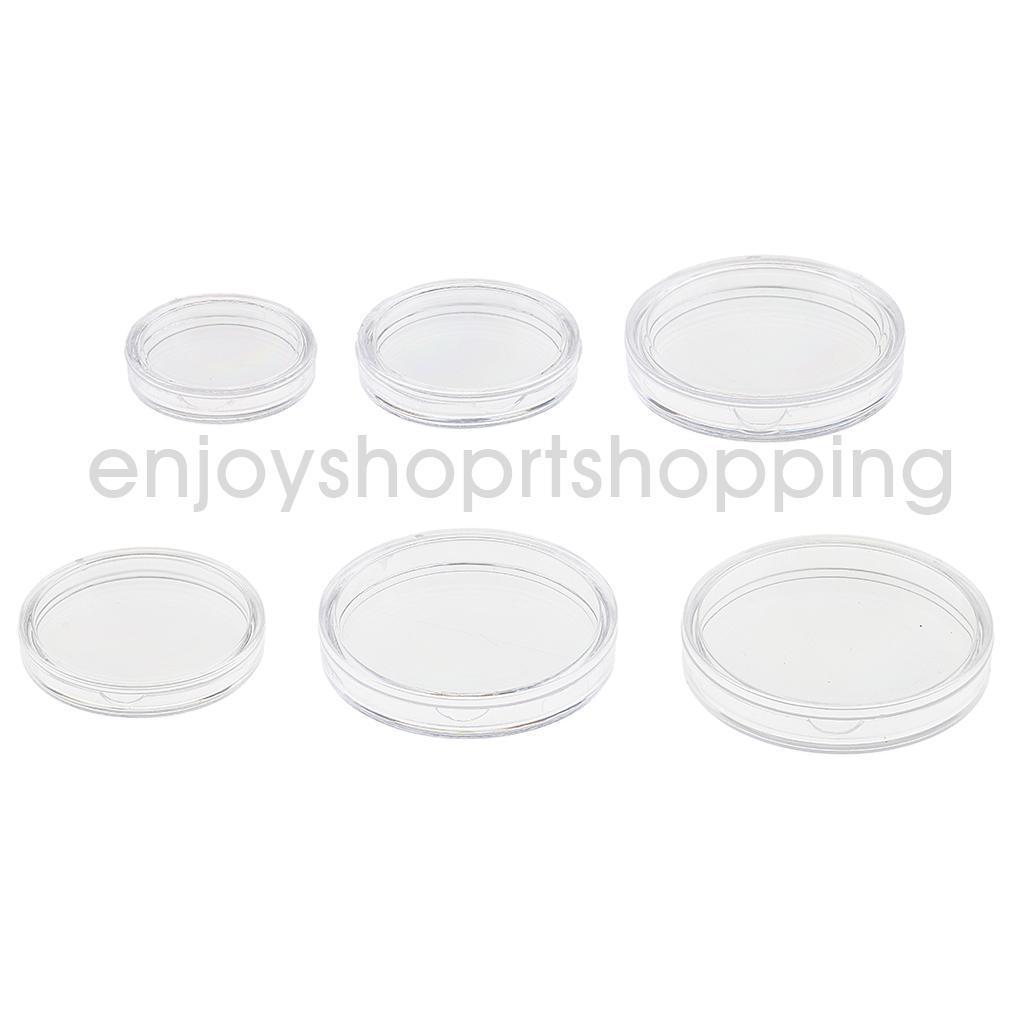 100pcs 22mm Plastic Clear Round Coin Case Capsule Storage Holder Containers