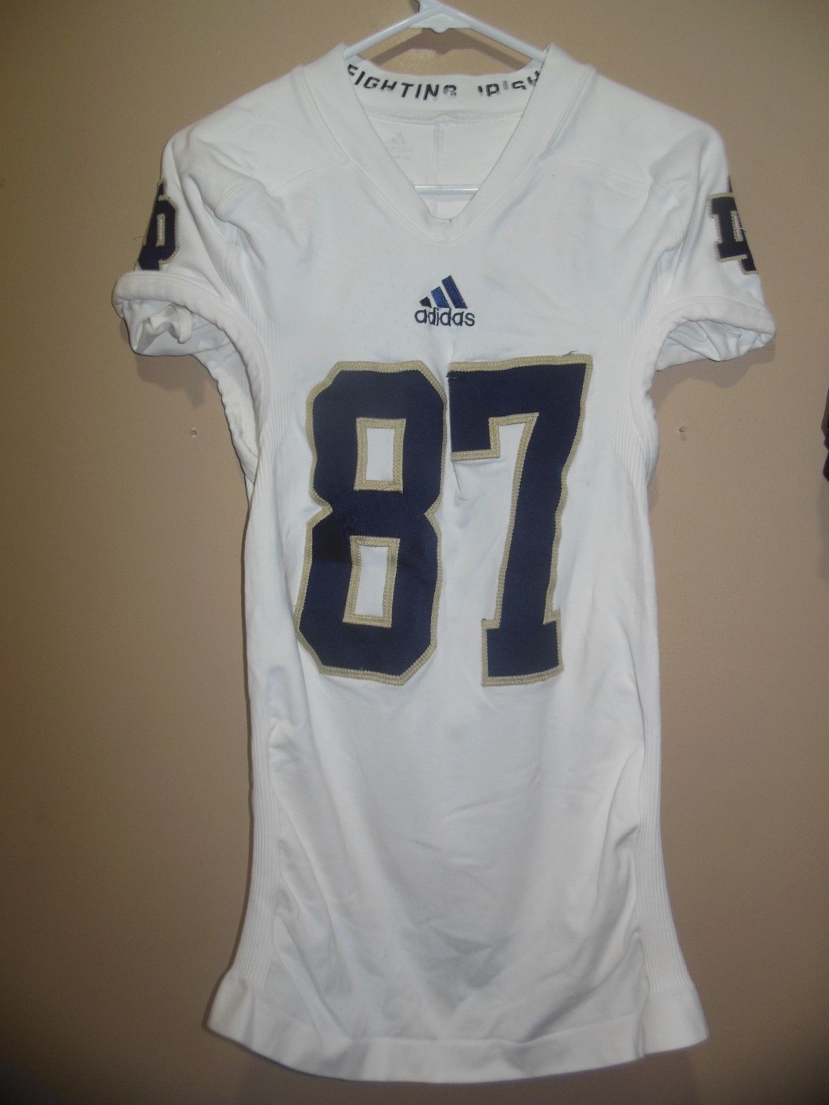 NOTRE DAME GAME USED TECH FIT GAME USED FOOTBALL JERSEY