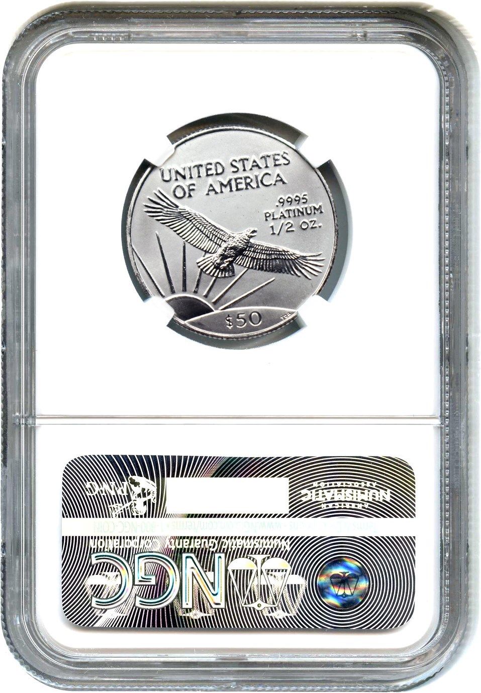 1999 Platinum Eagle $50 NGC MS70 - Statue Liberty 1/2 oz