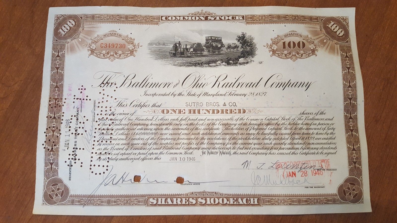 10 Different Railroad Stock Certificates Reading Pennsylvania B&O Erie U.P Lot