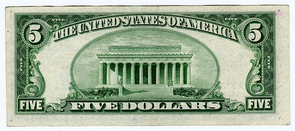 USA 5 DOLLARS 1953 SILVER CERTIFICATE –VF