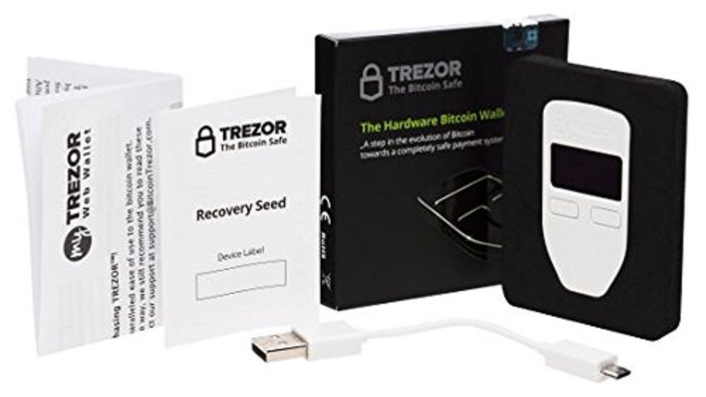 Trezor Hardware Black Wallet Vault Safe Digital Virtual Currency Bitcoin ETH LTC