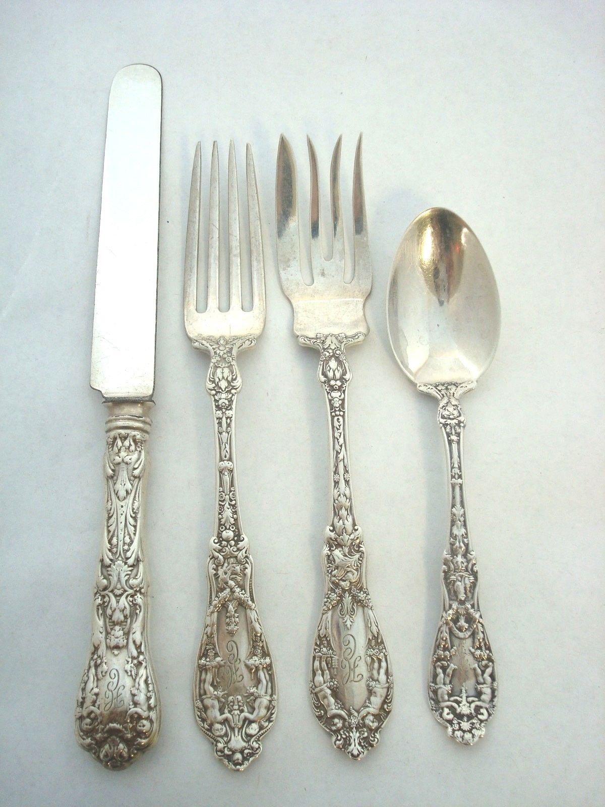 Paris by Gorham Sterling Silver Flatware Set Art Nouveau Cherubs