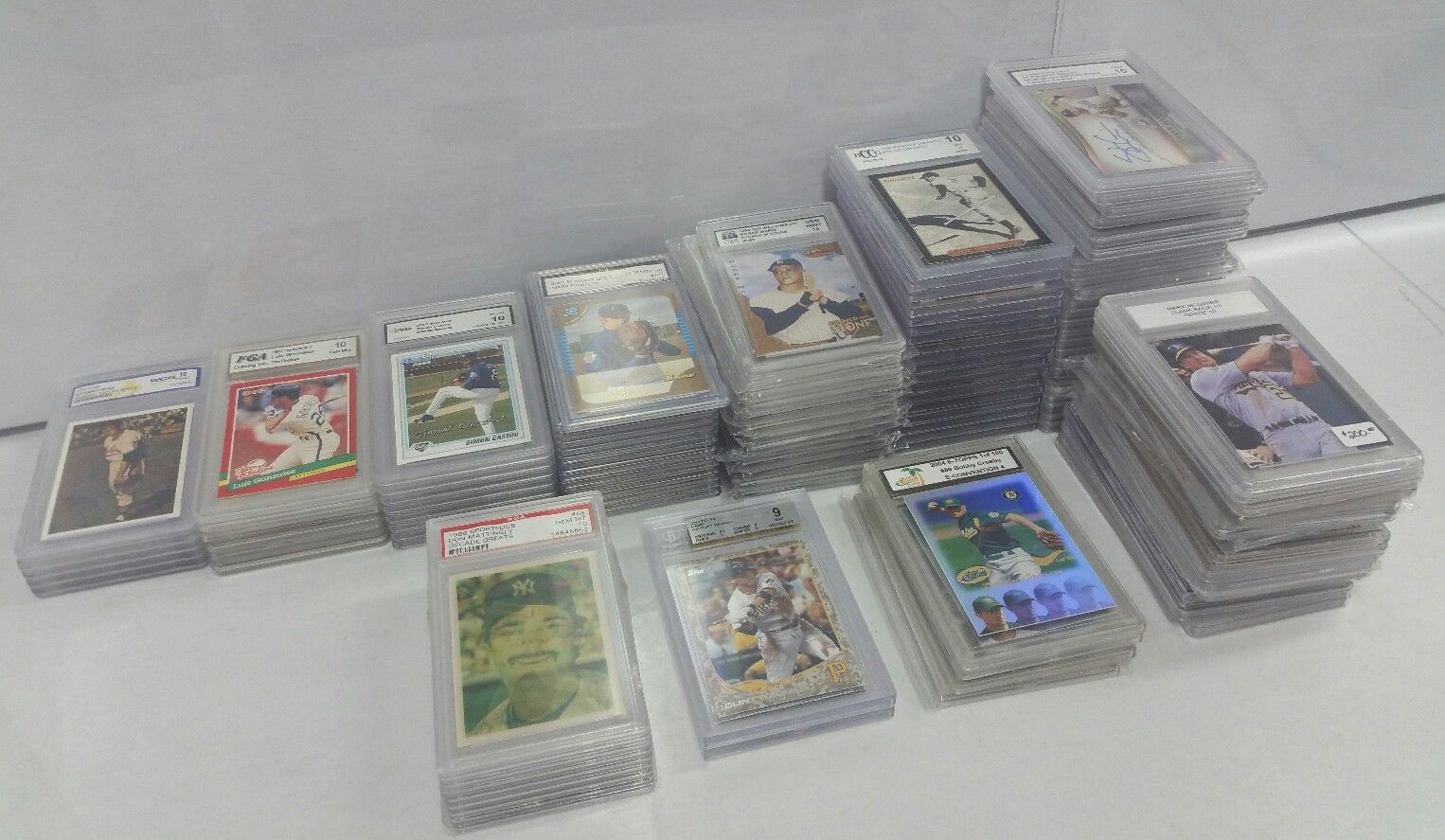 HUGE LOT OF 107 GRADED Baseball Cards Rookies Autos Bonds McGuire PSA & MORE