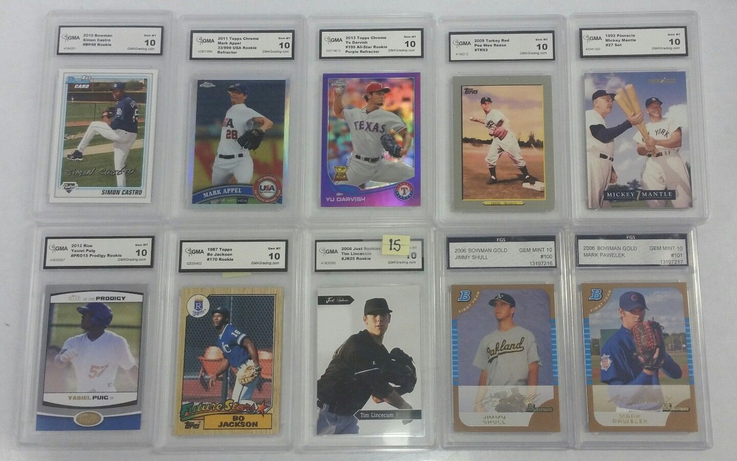 HUGE LOT OF 107 GRADED Baseball Cards Rookies Autos Bonds McGuire PSA & MORE