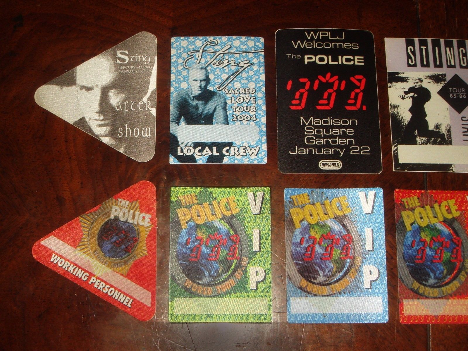 Rare LOT OF 12 POLICE + STING CONCERT MEMORABILIA - BACKSTAGE PASSES,GUITAR PICK