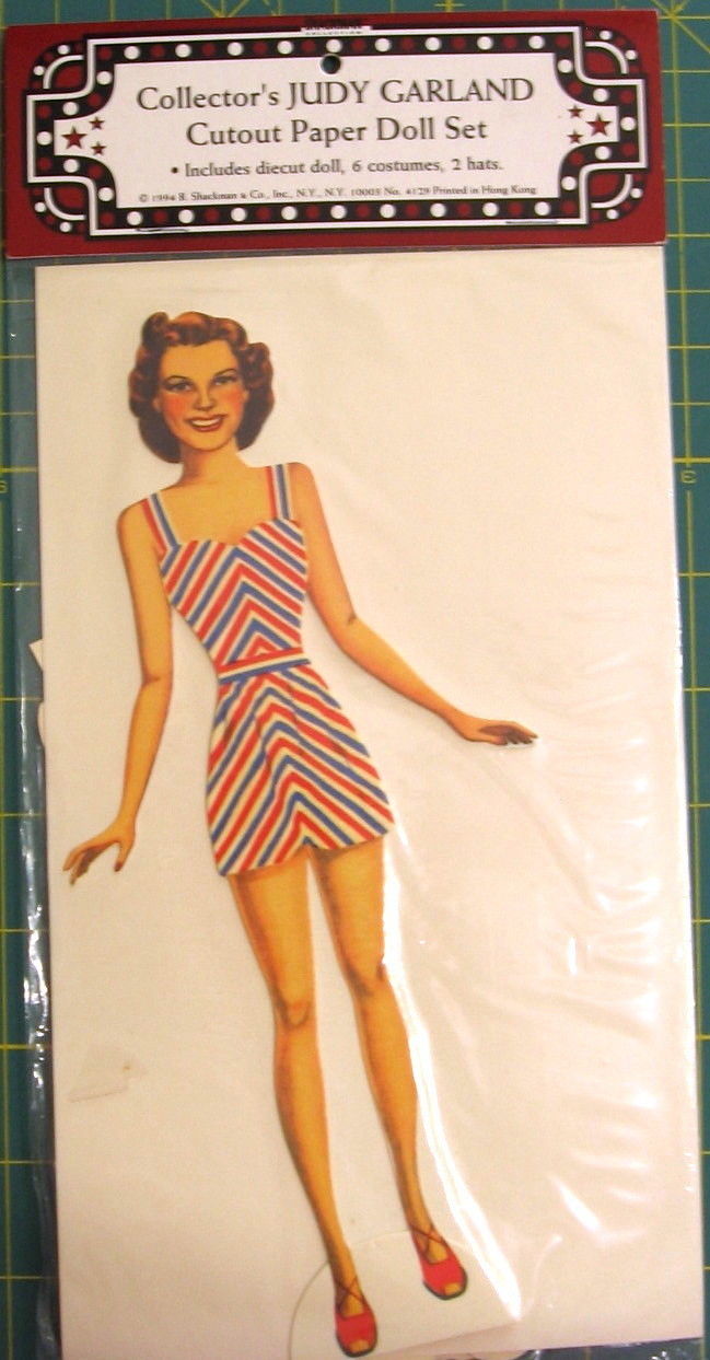 Collector's Paper Doll, Judy Garland, 9" Doll, 6 Costumes & 2 Hats- Uncut