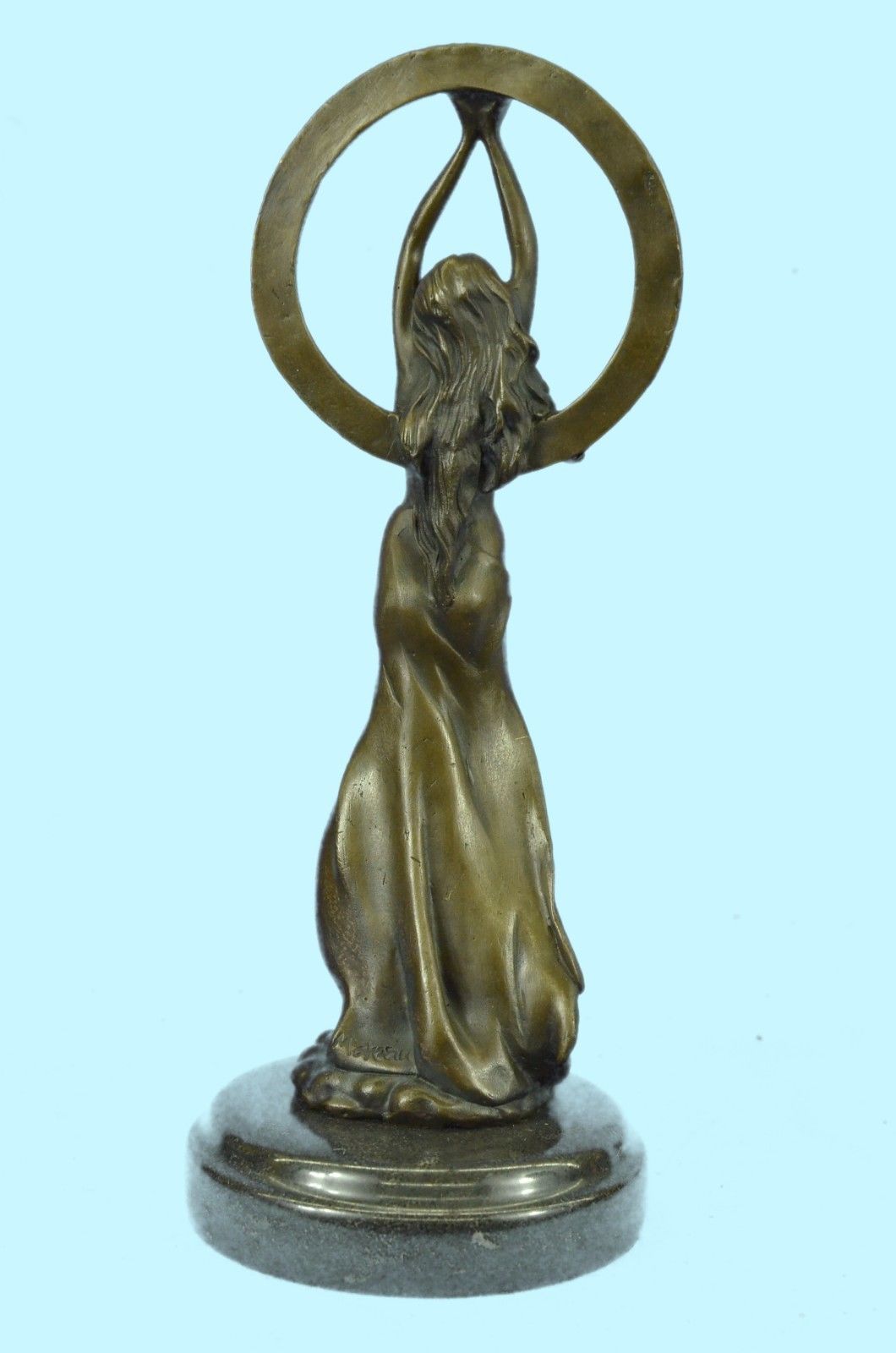 Sculpture Statue Art Deco Hand Made Semi Nude Female Elegant Deal Bronze Collec