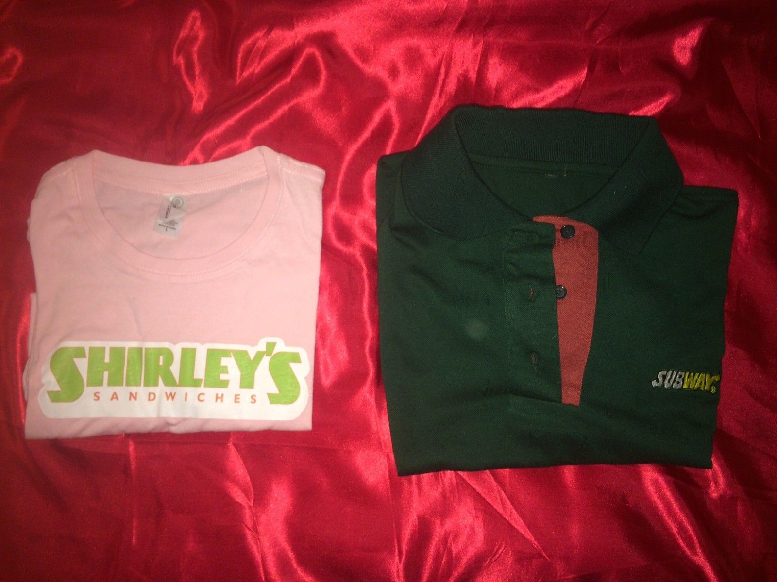 Community - Screen-Used Prop Subway Shirt & Shirley's Sandwiches Shirt! Harmon!