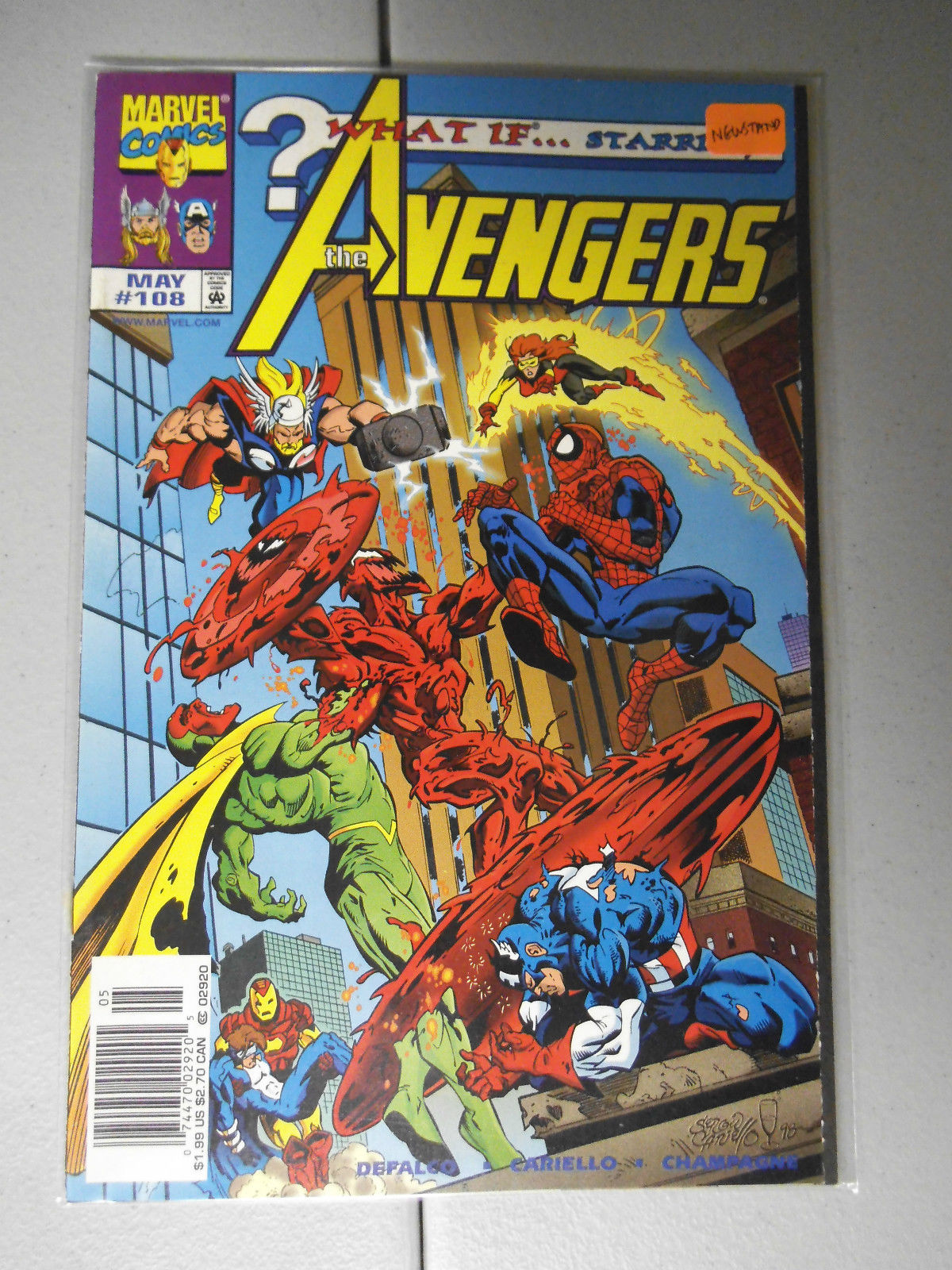 What If 108 NM 9.0 Rare Newstand Variant Avengers Maximum Carnage Spider-Man HTF