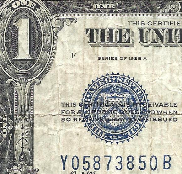 1928A $1 *FUNNY BACK*  (( Y-B Block EXPERIMENTAL )) VF! Old US Paper Money!