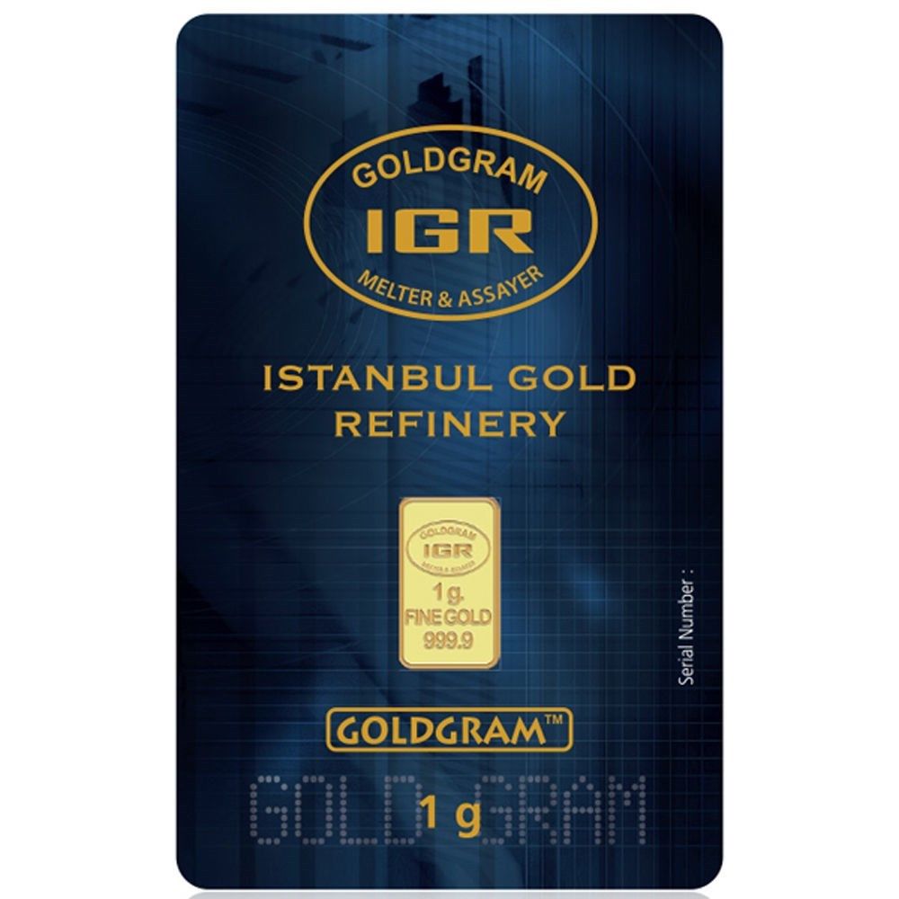 1 Gram IGR Istanbul Gold Refinery Bar 9999 Fine In Assay Card