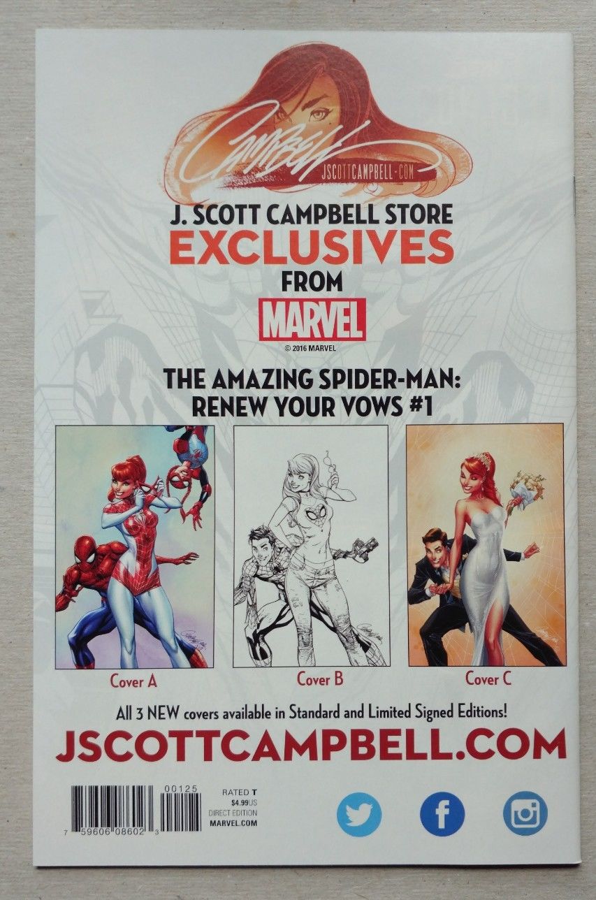 Amazing Spider-Man Renew Your Vows #1 J Scott Campbell Variant Set NM+ CGC Ready