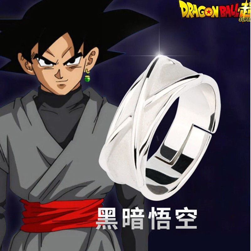 Super Dragon Ball Z Black Son Goku Gokou Time Silver Finger Ring New In Stock