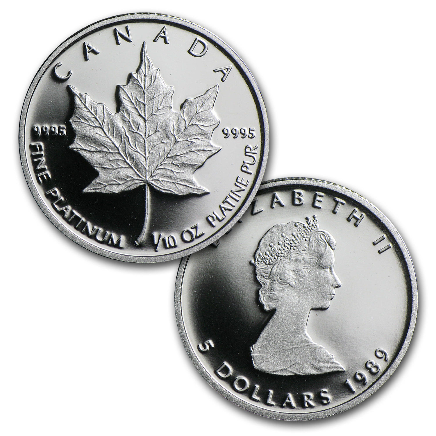 1989 Canada 3-Coin Platinum, Gold & Silver Maple Leaf Proof Set - SKU #60379