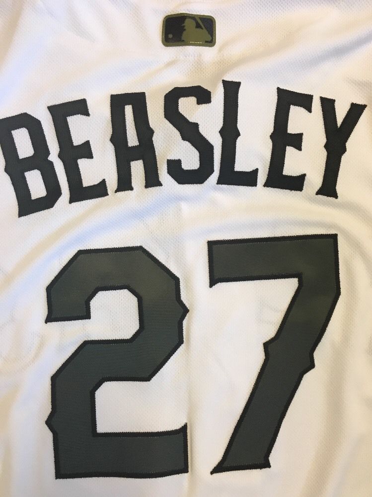 Tony Beasley Memorial Day Texas Rangers Game Used Jersey 2017