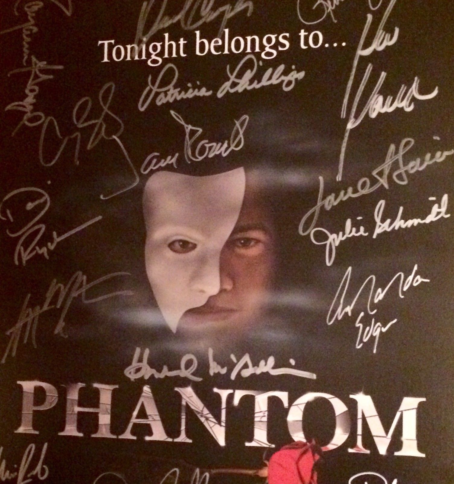 *RARE* PHANTOM OF THE OPERA 20TH ANNIVERSARY BROADWAY CAST SIGNED POSTER!!!