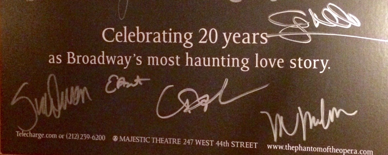 *RARE* PHANTOM OF THE OPERA 20TH ANNIVERSARY BROADWAY CAST SIGNED POSTER!!!