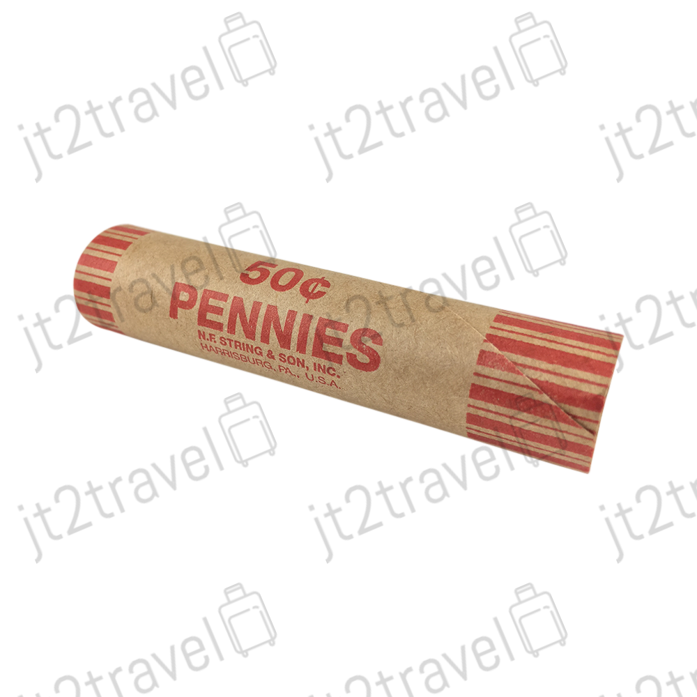 100 Preformed Penny Tubes Paper Coin Wrapper 1 Cent Pennies Counter Shotgun Roll