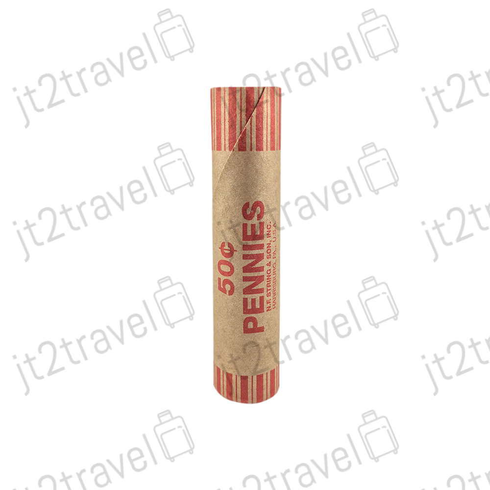 100 Preformed Penny Tubes Paper Coin Wrapper 1 Cent Pennies Counter Shotgun Roll