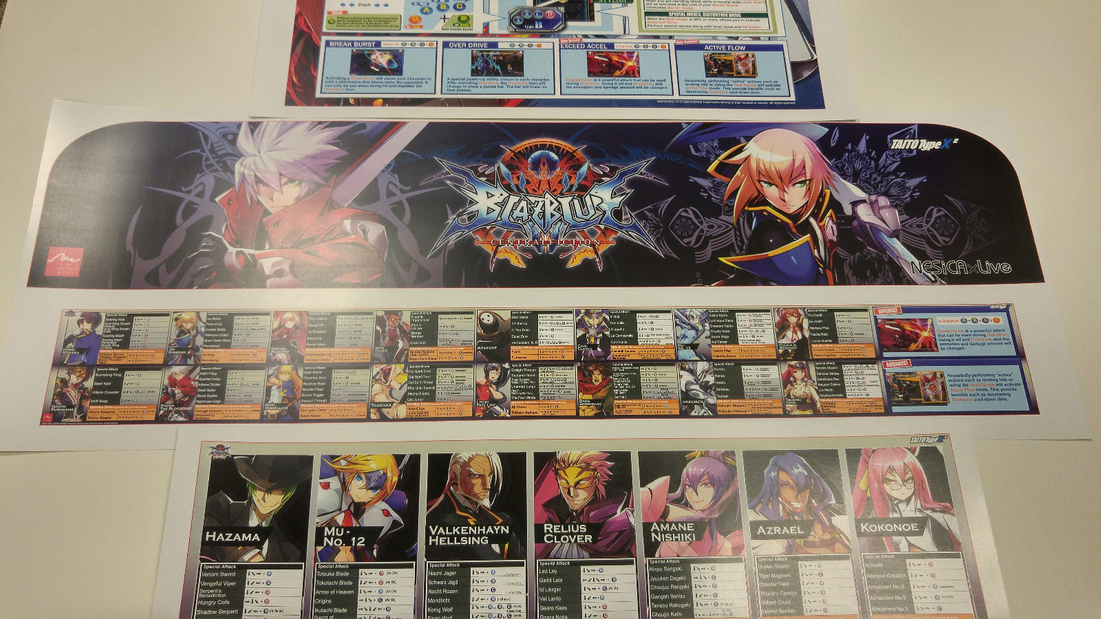 Blazblue Centralfiction Arcade Artwork for Vewlix Taito Type x2 NESiCA