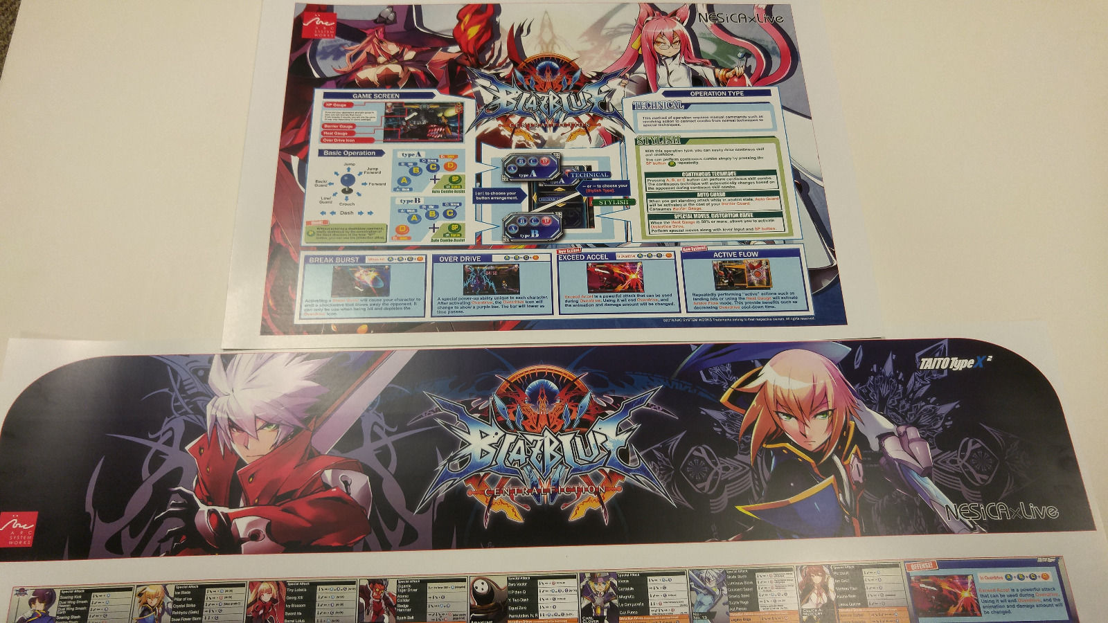 Blazblue Centralfiction Arcade Artwork for Vewlix Taito Type x2 NESiCA