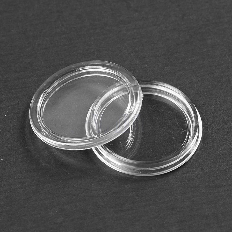 10 Pcs 28mm Clear Round Cases Coin Storage  Container Coin Collecting Box New