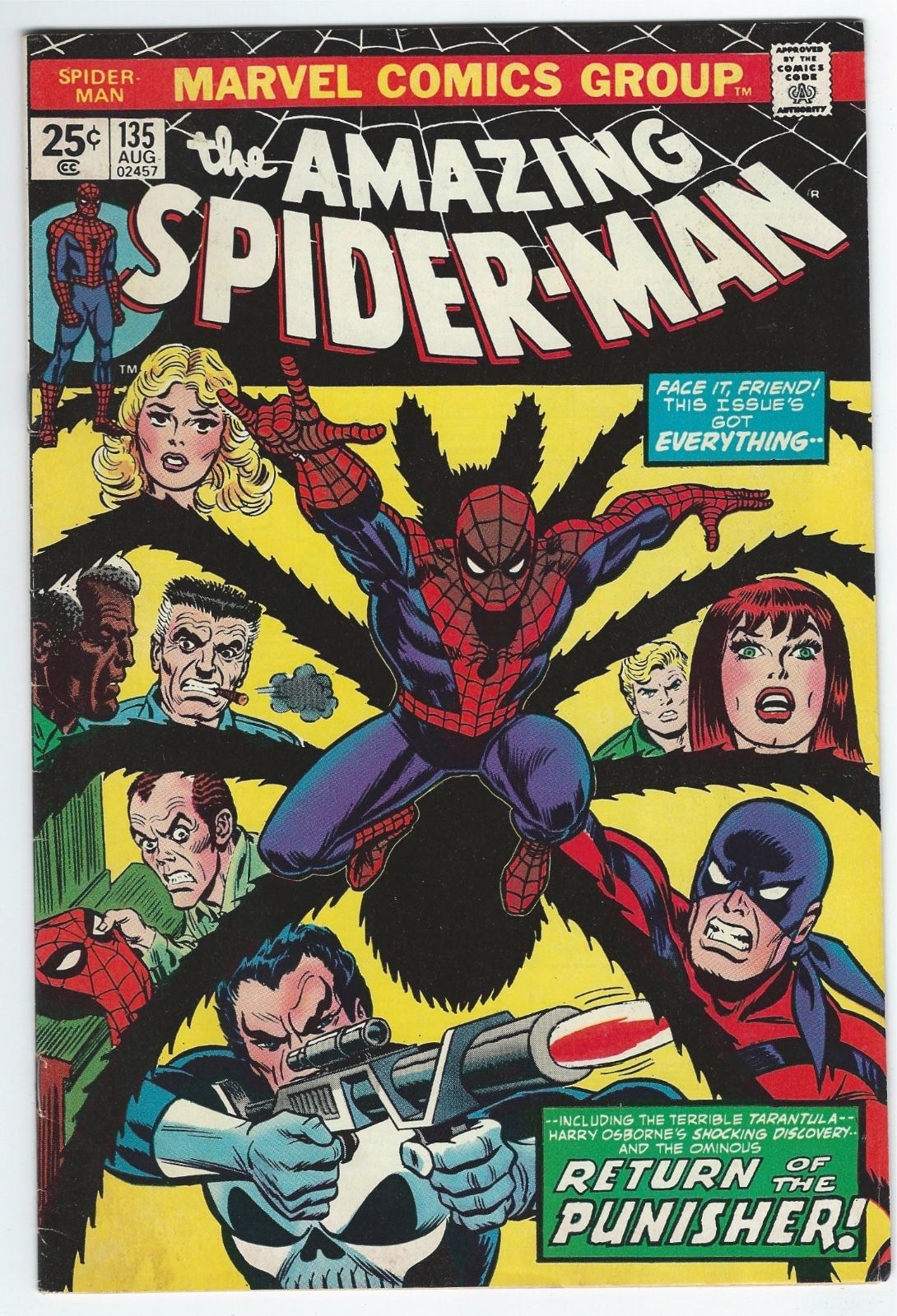 The Amazing Spider-Man #135 (Aug 1974, Marvel) 2nd app Punisher FN+/VF-