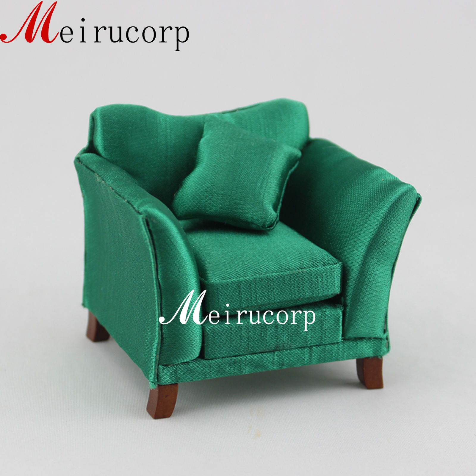 Fine 1:12 Scale Fine Miniature Well Made Green Chair For Dollhouse Furniture