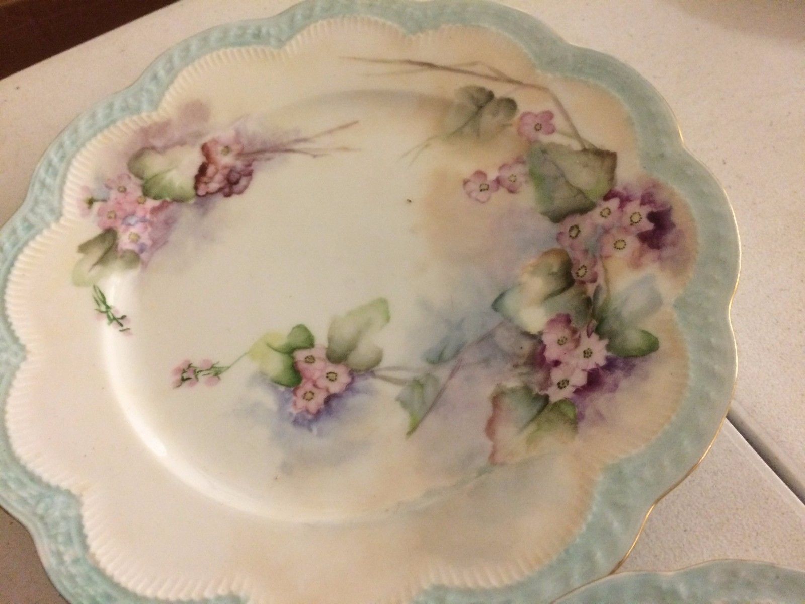 Haviland Limoges France Hand Painted Trio Cup Saucer Plate Florals & Gold