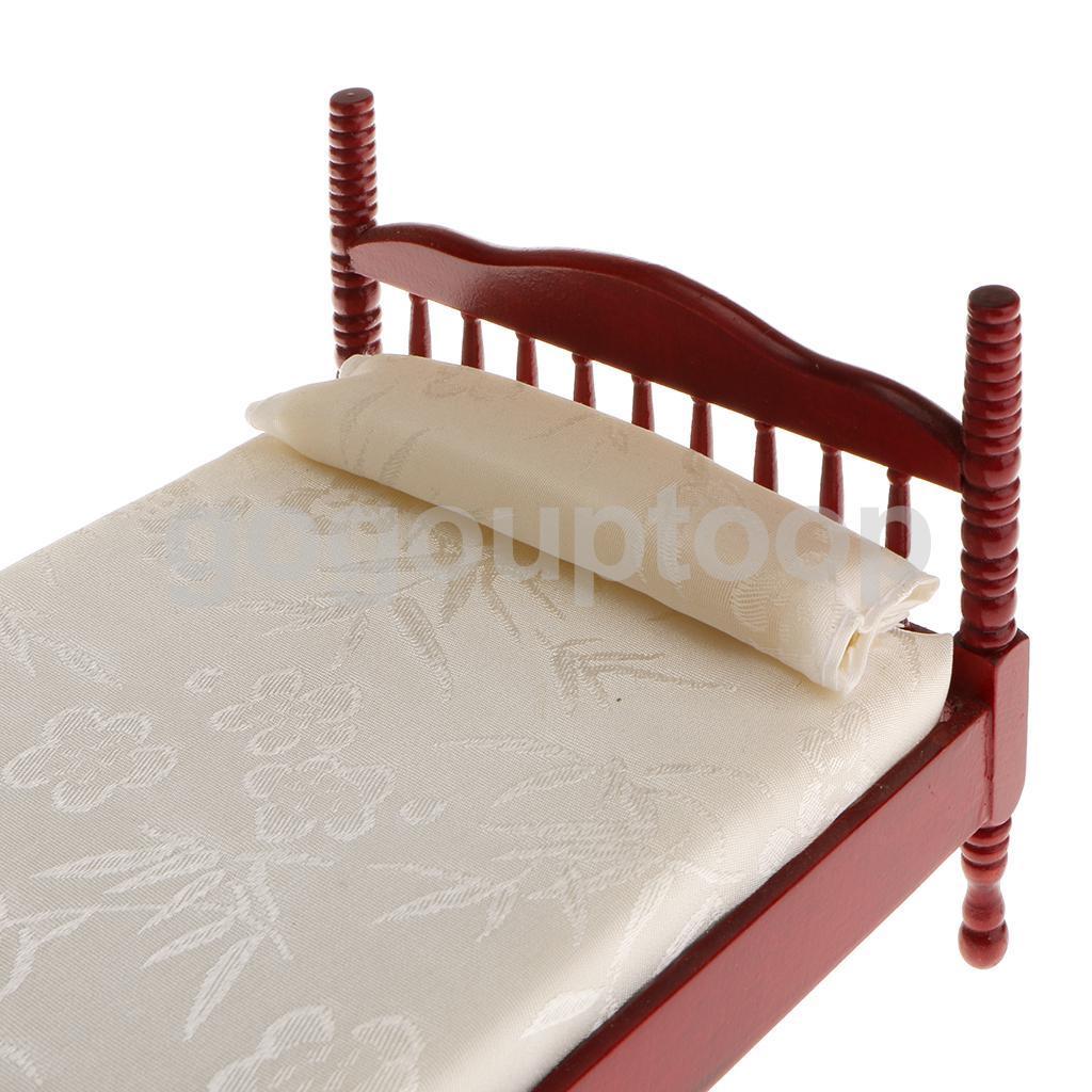 Vintage Doll House Miniature Furniture Mattress Bed Sofa Drawer Pillow Set 1:12