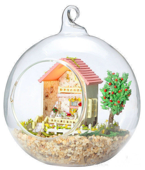 DIY Wooden Dollhouse Miniature Kit w/ LED and Voice control Forest house 2