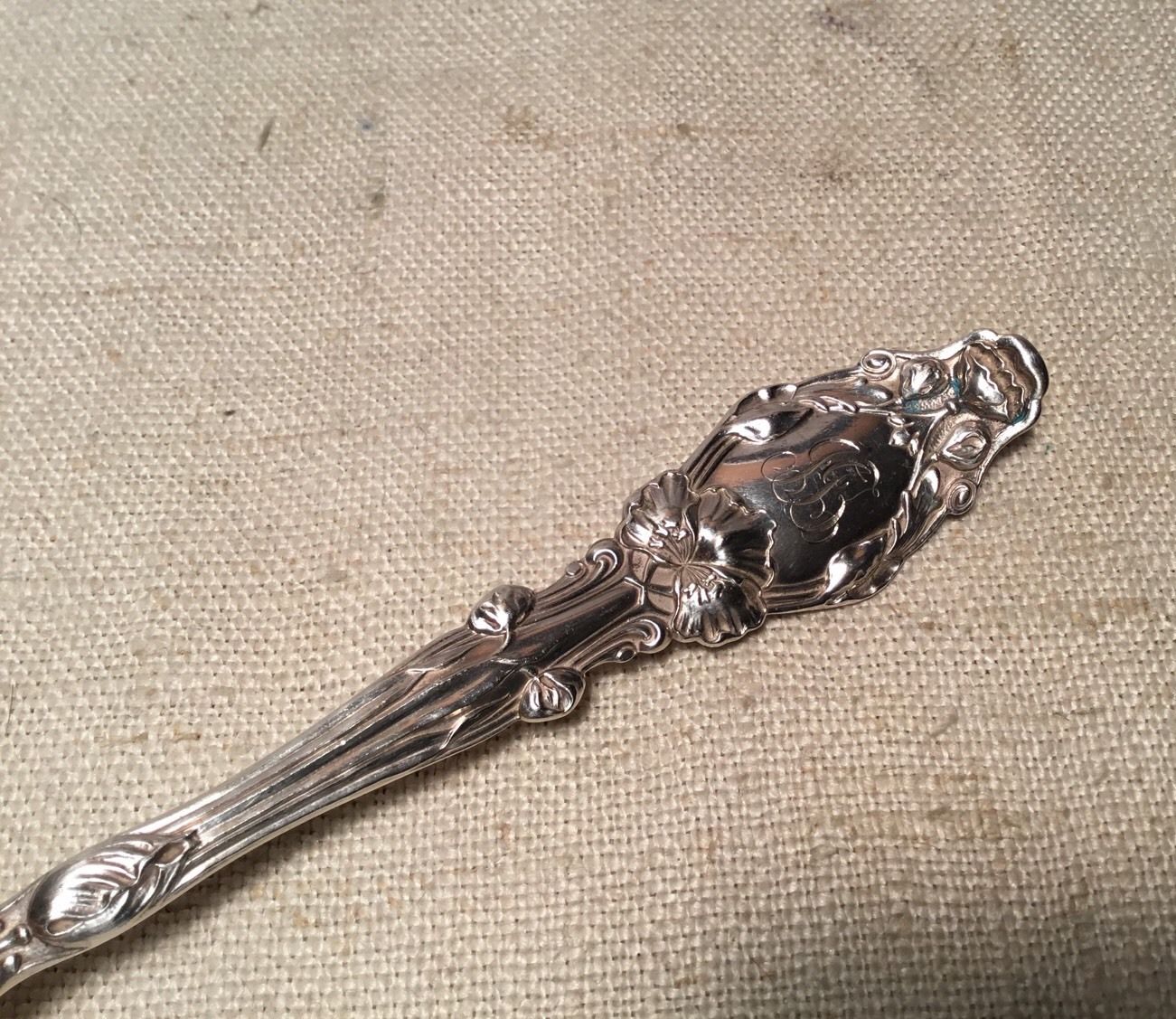 Gorham Antique Sterling Silver Virginiana Pattern Pierced Cutout Serving Spoon