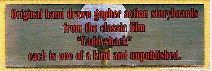 RARE Caddyshack Original Movie Prop Storyboard - ONE OF A KIND